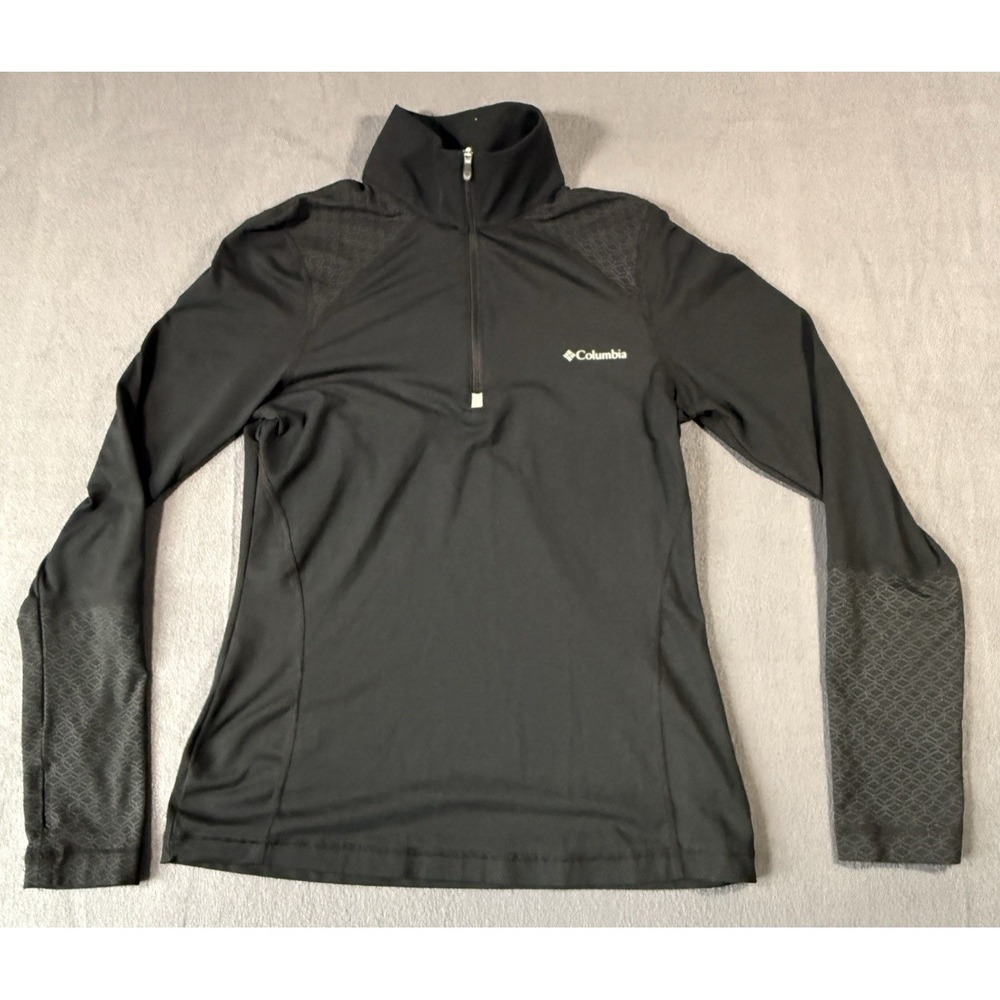 Columbia Women's‎ Size Small Omni-Wick 1/4 Zip Lightweight Pullover Top Black